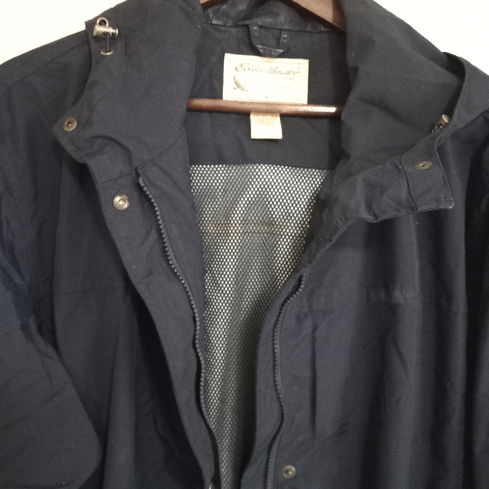 Eddie Bauer XXL Mens Water Resistant Snap Zip Front Hooded Nylon Jacket - Picture 2 of 12
